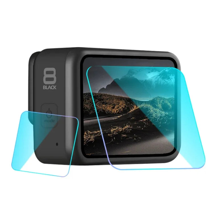 GoPro HERO8 Black用レンズ＋LCDディスプレイ強化ガラスフィルム、GoPro HERO8 Black用