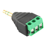 3.5mm オスプラグ 3極 3ピン端子ブロック ステレオオーディオコネクター, 3.5mm オス (3ピン)