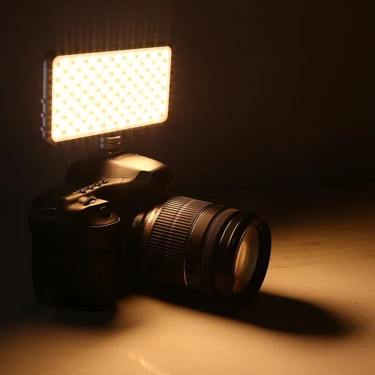 LED011S ポケット180 LEDs プロフェッショナルVlog撮影ビデオ＆フォトスタジオライト OLEDディスプレイ＆コールドシューアダプター付き Canon / Nikon DSLRカメラ用、180 LED