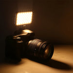 LED-013 ポケット112 LEDs プロフェッショナルVlog撮影ビデオ＆フォトスタジオライト OLEDディスプレイ＆コールドシューアダプター付き Canon / Nikon DSLRカメラ用、112 LED