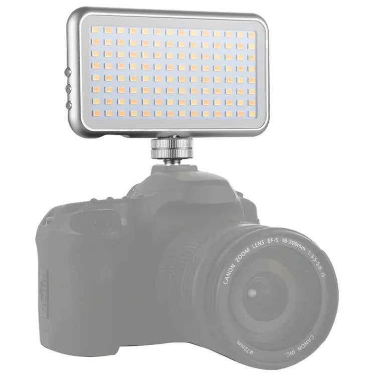 LED-013 ポケット112 LEDs プロフェッショナルVlog撮影ビデオ＆フォトスタジオライト OLEDディスプレイ＆コールドシューアダプター付き Canon / Nikon DSLRカメラ用、112 LED