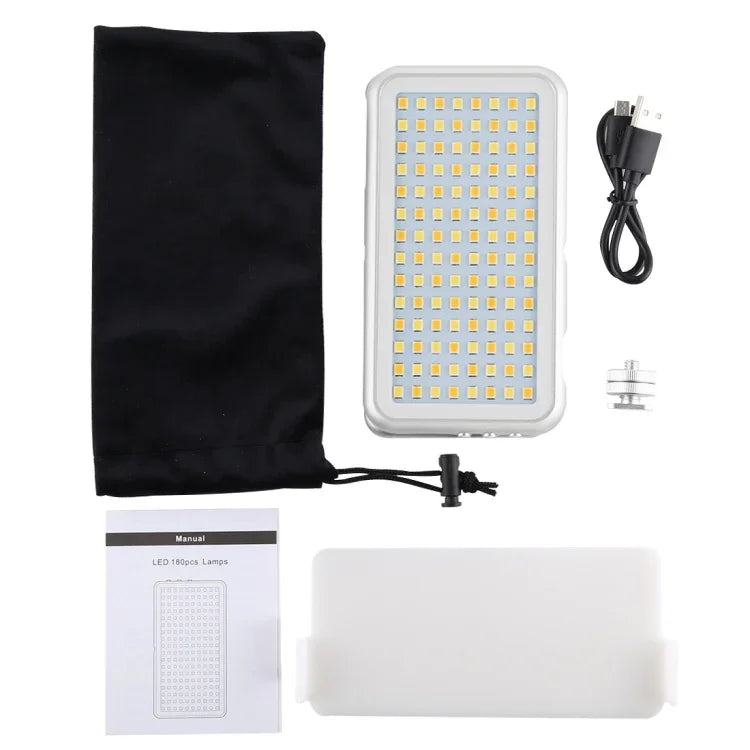 LED-013 ポケット112 LEDs プロフェッショナルVlog撮影ビデオ＆フォトスタジオライト OLEDディスプレイ＆コールドシューアダプター付き Canon / Nikon DSLRカメラ用、112 LED
