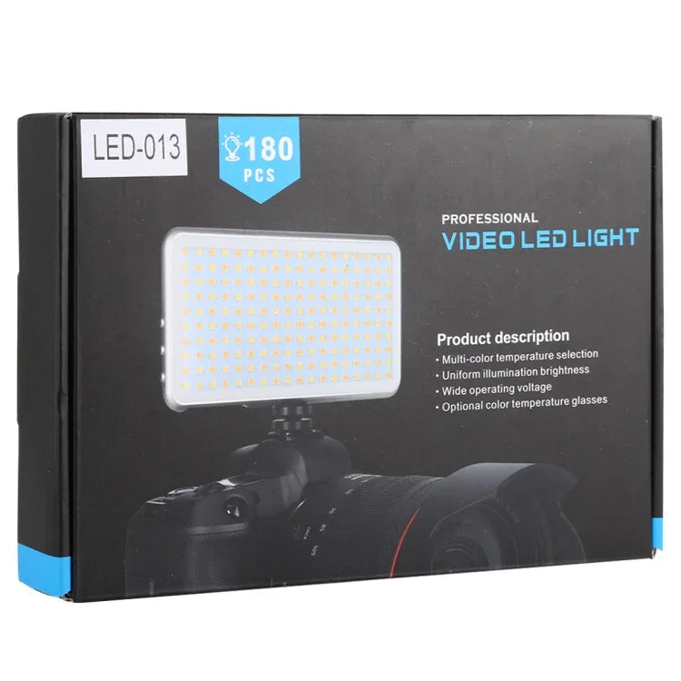 LED-013 ポケット112 LEDs プロフェッショナルVlog撮影ビデオ＆フォトスタジオライト OLEDディスプレイ＆コールドシューアダプター付き Canon / Nikon DSLRカメラ用、112 LED