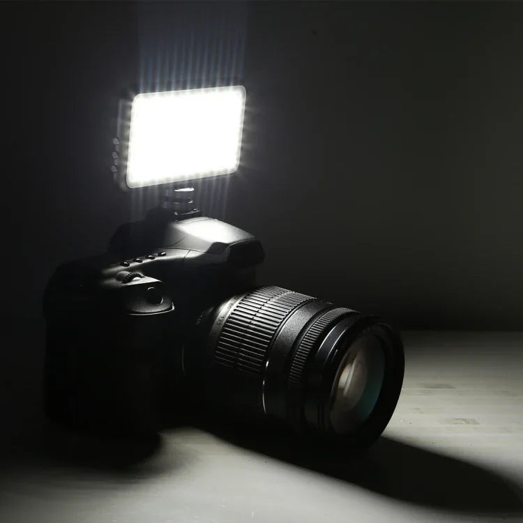 LED-013 ポケット112 LEDs プロフェッショナルVlog撮影ビデオ＆フォトスタジオライト OLEDディスプレイ＆コールドシューアダプター付き Canon / Nikon DSLRカメラ用、112 LED