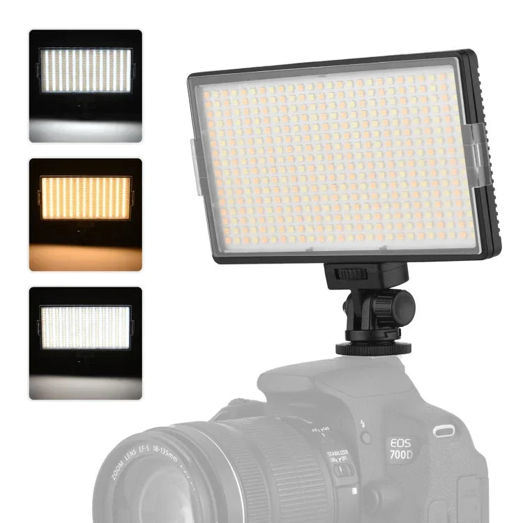 LED01 416 LEDs 3600LM プロフェッショナルVlog撮影ビデオ＆フォトスタジオライト Canon / Nikon DSLRカメラ用、416 LED