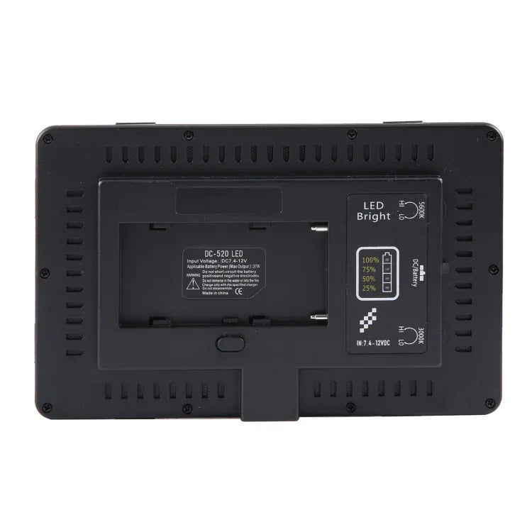 LED01 520 LEDs 4100LM プロフェッショナルVlog撮影ビデオ＆フォトスタジオライト Canon / Nikon DSLRカメラ用、520 LED