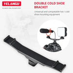 YELANGU YLG0702A デュアルコールドホットシューアダプター アルミ合金延長ブラケット、デュアルコールドホットブラケット