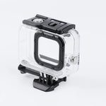 GoPro HERO8 Black用 45m防水ハウジング保護ケース（バックル付き）ベーシックマウント＆ネジ付き、GoPro HERO8 Black用