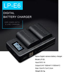 LP-E6 デジタルカメラ一眼レフバッテリー デジタルLCD充電器 Canonシリーズ用, LP-E6