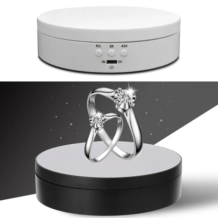 13.8cm USB充電スマート360度回転ターンテーブルディスプレイスタンド ビデオ撮影小道具 ターンテーブル 写真撮影用、耐荷重3kg