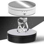 13.8cm ミラースタイル USB充電スマート360度回転ターンテーブルディスプレイスタンド ビデオ撮影小道具 ターンテーブル 写真撮影用、耐荷重3kg、13.8cm ミラー／USB(W)給電