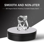 13.8cm ミラースタイル USB充電スマート360度回転ターンテーブルディスプレイスタンド ビデオ撮影小道具 ターンテーブル 写真撮影用、耐荷重3kg、13.8cm ミラー／USB(W)給電