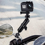 9cm連結ロッド 20mmボールヘッド バイク用リアビューミラー固定マウントホルダー 三脚アダプター＆ネジ付き GoPro、Insta360、DJIおよびその他アクションカメラ用, 9cm連結ロッドホルダー