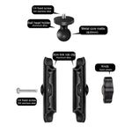 9cm連結ロッド 20mmボールヘッド バイク用ハンドルバー固定マウントホルダー 三脚アダプター＆ネジ付き GoPro、Insta360、DJIおよびその他アクションカメラ用, 9.5cm連結ロッドホルダー