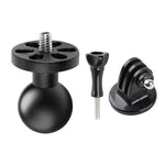 1/4インチネジ 25mm ボールヘッド バイク用固定マウントホルダー 三脚アダプター＆ネジ付き GoPro、Insta360、DJI 他アクションカメラ対応, 1/4インチネジ 25mm ボールヘッド