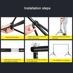 200x200cm フォトスタジオ背景サポートスタンド バックドロップクロスバーブラケットキット、200x200cm