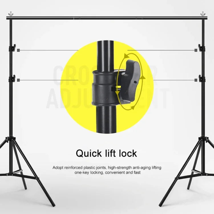 200x200cm フォトスタジオ背景サポートスタンド バックドロップクロスバーブラケットキット、200x200cm