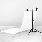 70x75cm T字型フォトスタジオ背景サポートスタンド バックドロップクロスバーブラケットキット クリップ付き、バックドロップなし、70x75cm