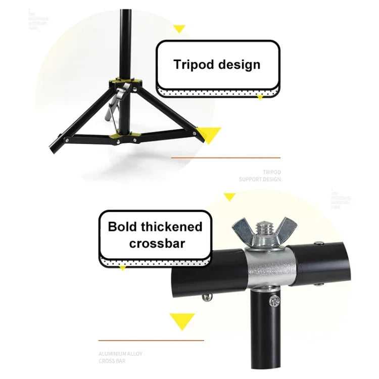 70x75cm T字型フォトスタジオ背景サポートスタンド バックドロップクロスバーブラケットキット クリップ付き、バックドロップなし、70x75cm