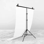100x200cm T字型フォトスタジオ背景サポートスタンド バックドロップ クロスバーブラケットキット クリップ付き, 背景布なし, 100x200cm