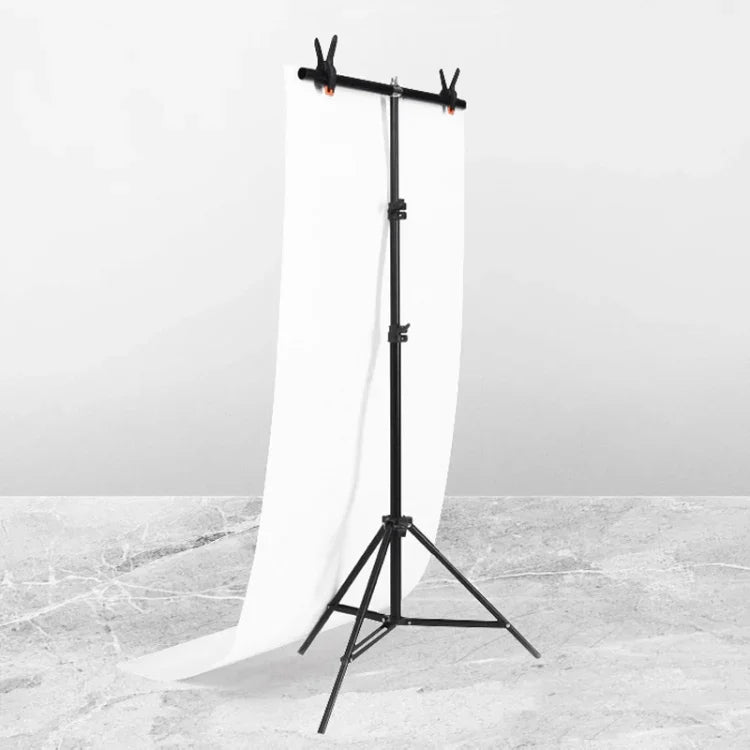 70x200cm T字型フォトスタジオ背景サポートスタンド バックドロップクロスバーブラケットキット クリップ付き、背景なし、70x200cm