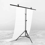 150x200cm T字型 フォトスタジオ背景サポートスタンド バックドロップ クロスバーブラケットキット クリップ付き、背景布なし, 150x200cm