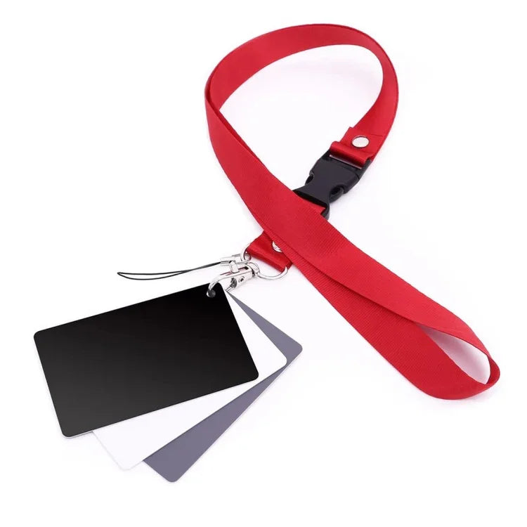 3 in 1 Black White Gray Balance Card / Digital Gray Card with Strap, Works with Any Digital Camera, File Form: RAW and JPEG, Size: 8.7cm x 5.5cm, Size: 8.7cm x 5.5cm
