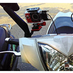 バイク用バックミラー CNCアルミ合金製スタンド固定ブラケット GoPro、Insta360、DJI 他アクションカメラ対応