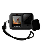 GoPro HERO10 Black / HERO9 Black 用シリコン保護ケースカバー（リストストラップ＆レンズカバー付き）、GoPro HERO10 Black 用