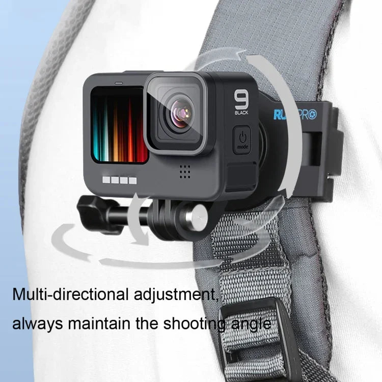 RUIGPRO 360度回転クイックリリースストラップマウント ショルダーバックパックマウント GoPro、Insta360、DJI 他アクションカメラ対応