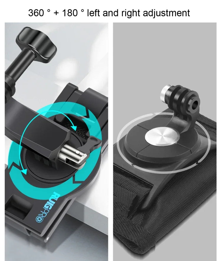 RUIGPRO 360度回転クイックリリースストラップマウント ショルダーバックパックマウント GoPro、Insta360、DJI 他アクションカメラ対応