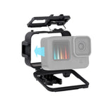 GoPro HERO10 Black / HERO9 Black 用プラスチックフレームマウント保護ケース（ベースバックル＆ロングスクリュー付き）、プラスチックフレーム
