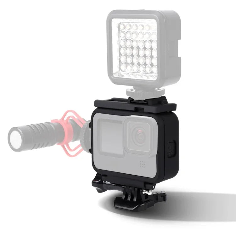 GoPro HERO10 Black / HERO9 Black 用プラスチックフレームマウント保護ケース（ベースバックル＆ロングスクリュー付き）、プラスチックフレーム