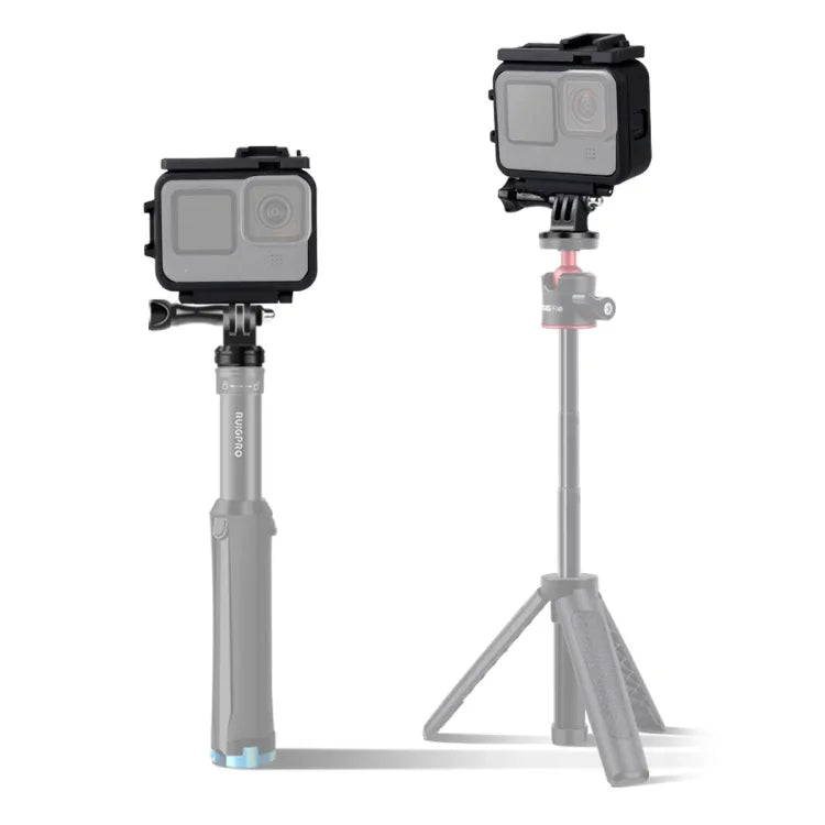 GoPro HERO10 Black / HERO9 Black 用プラスチックフレームマウント保護ケース（ベースバックル＆ロングスクリュー付き）、プラスチックフレーム