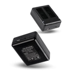 GoPro HERO9 Black / HERO10 Black / HERO11 Black / HERO12 Black 用USBデュアルバッテリーチャージャー（ケーブル＆インジケーターライト付き）、GoPro HERO9 Black 用