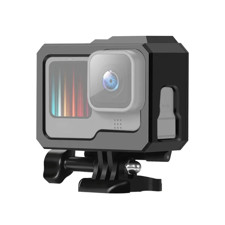 GoPro HERO10 Black / HERO9 Black 用ABSプラスチックボーダーフレームマウント保護ケース（バックルベーシックマウント＆スクリュー付き）、ABSプラスチックボーダーフレーム