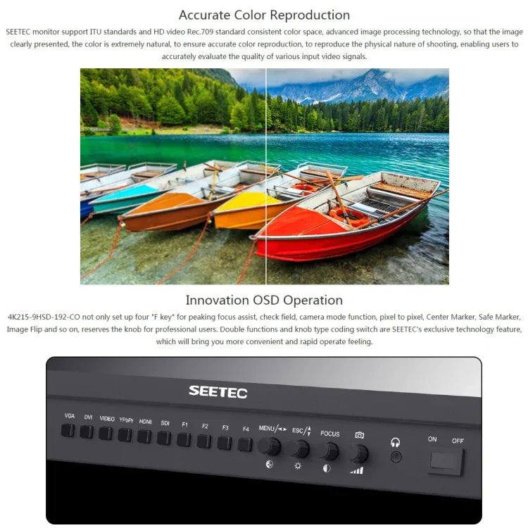 SEETEC 4K215-9HSD-CO 1920x1080 21.5インチ SDI / HDMI フルHD ディレクターボックス カメラフィールドモニター, 4K215-9HSD-CO
