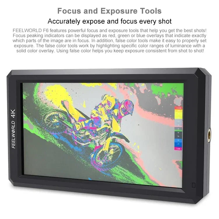 FEELWORLD F6 1920x1080 5.5インチIPSスクリーン HDMI 4Kカメラフィールドモニター、F6