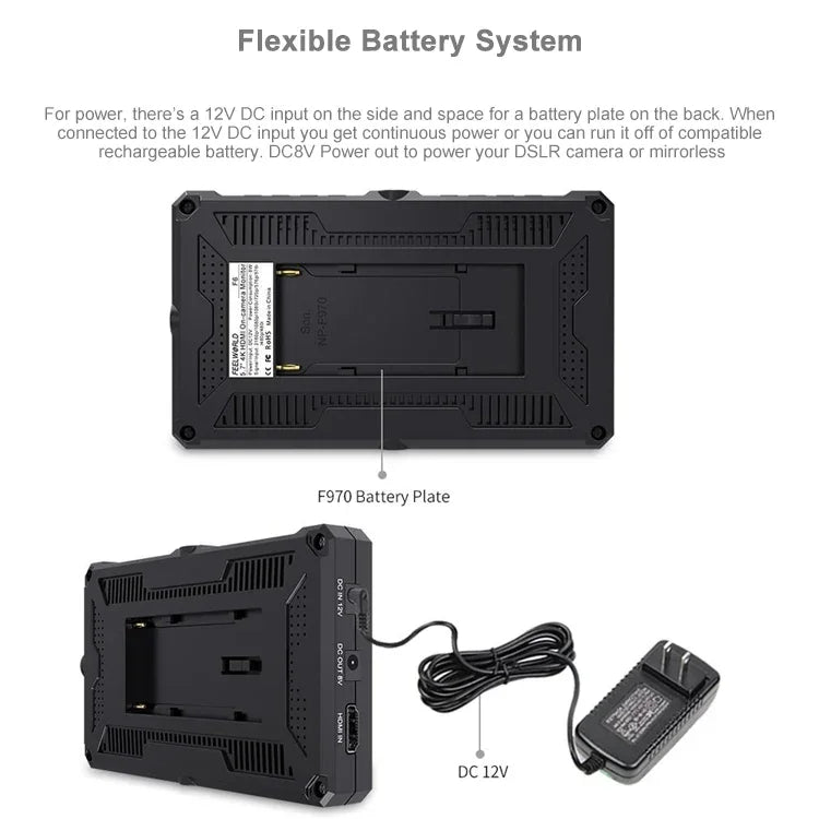 FEELWORLD F6 1920x1080 5.5インチIPSスクリーン HDMI 4Kカメラフィールドモニター、F6