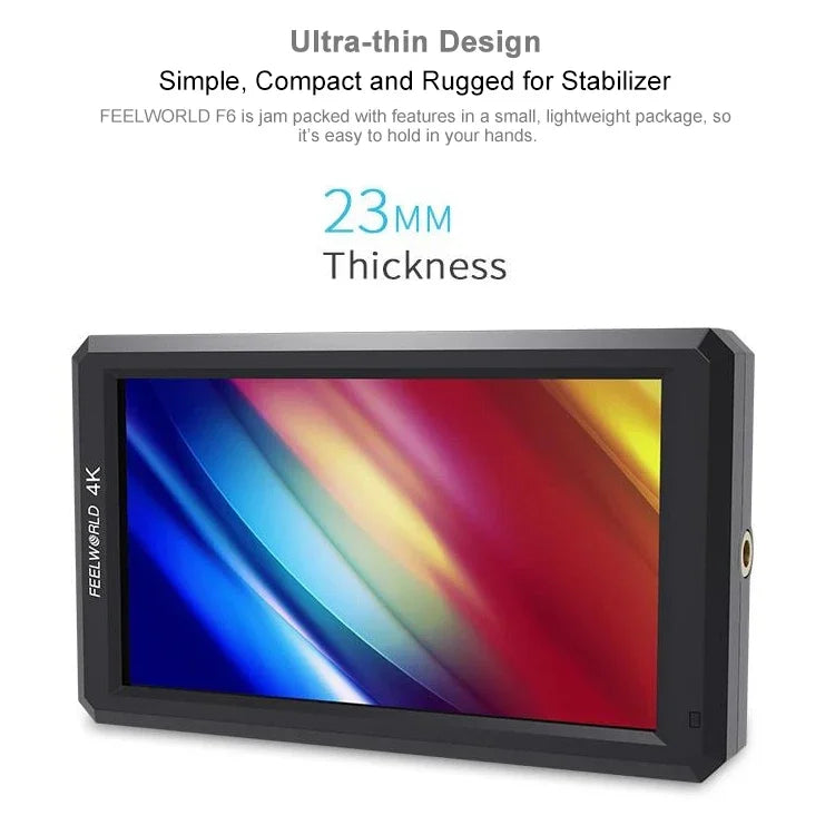 FEELWORLD F6 1920x1080 5.5インチIPSスクリーン HDMI 4Kカメラフィールドモニター、F6