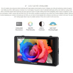FEELWORLD LUT6 1920x1080 2600ニット 6インチ IPSスクリーン HDMI 4K タッチコントロール カメラフィールドモニター、LUT6