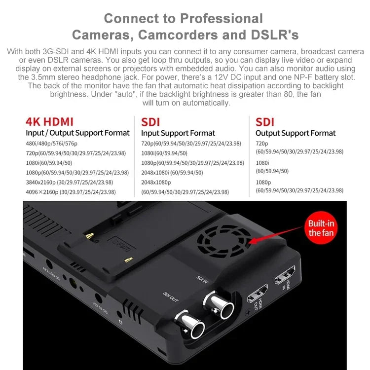 FEELWORLD LUT6S 1920x1080 2600ニット 6インチIPSスクリーン HDMI 4Kタッチスクリーン SDI HDIカメラフィールドモニター、LUT6S