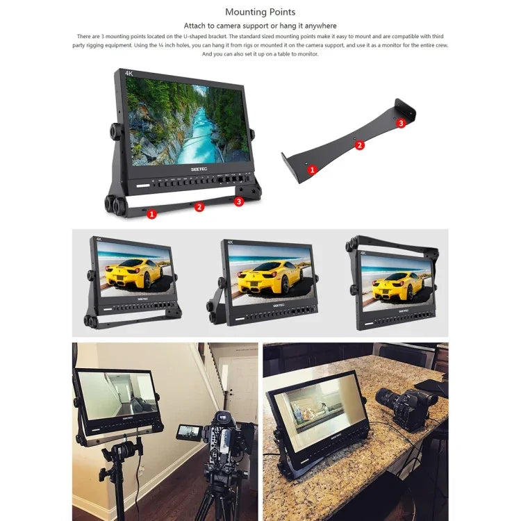 SEETEC P133-9HSD 1920x1080 13.3インチ放送レベルフルHDメディアフィルムカメラフィールドモニター、P133-9HSD