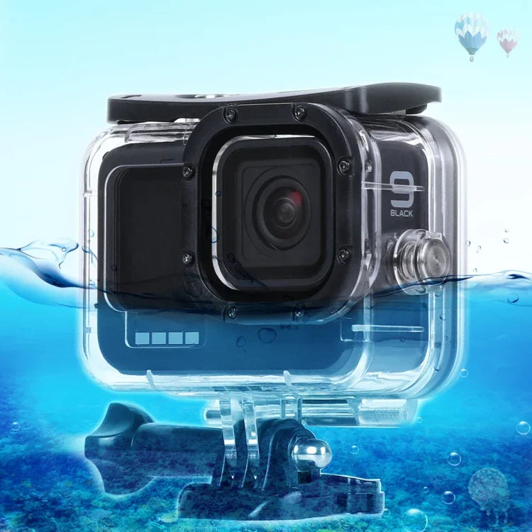 GoPro HERO10 Black / HERO9 Black用バックル付き45m防水ハウジング保護ケース、GoPro HERO9 Black用