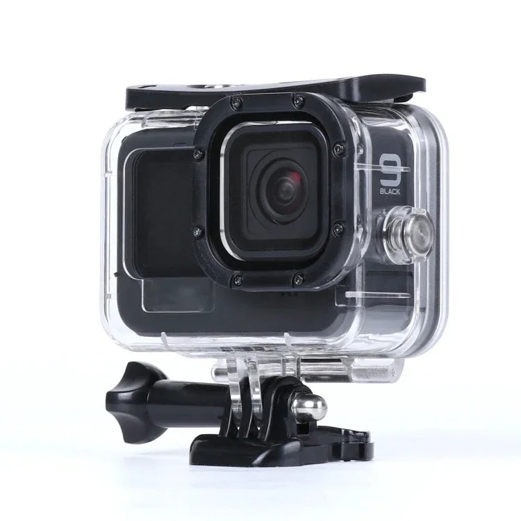 GoPro HERO10 Black / HERO9 Black用バックル付き45m防水ハウジング保護ケース、GoPro HERO9 Black用