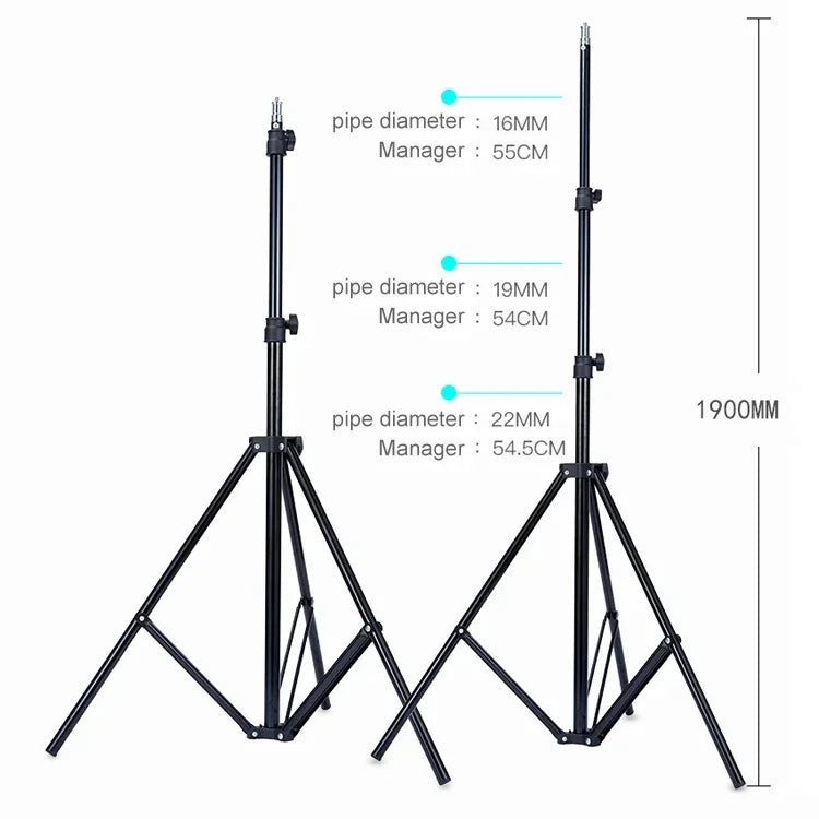 TRIOPO Oubao 1.9m ポータブルスタジオライト メタルトライポッド, 1.9m 高さ