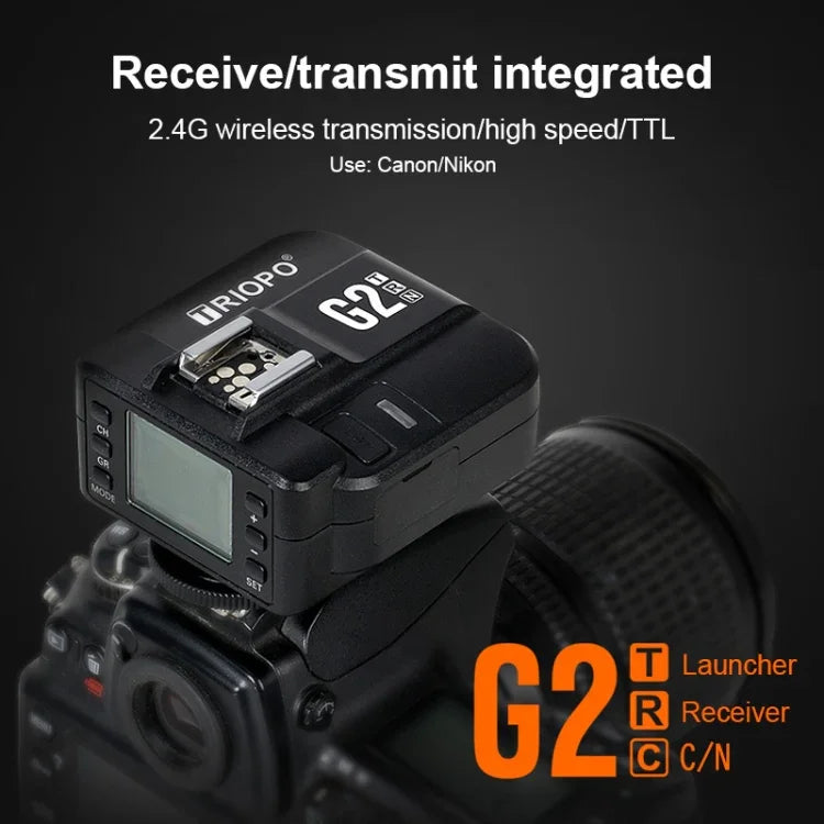 TRIOPO G2 ワイヤレスフラッシュトリガー 2.4G 受信/送信両用 TTL 高速トリガー ニコンカメラ用, G2 ニコンカメラ対応