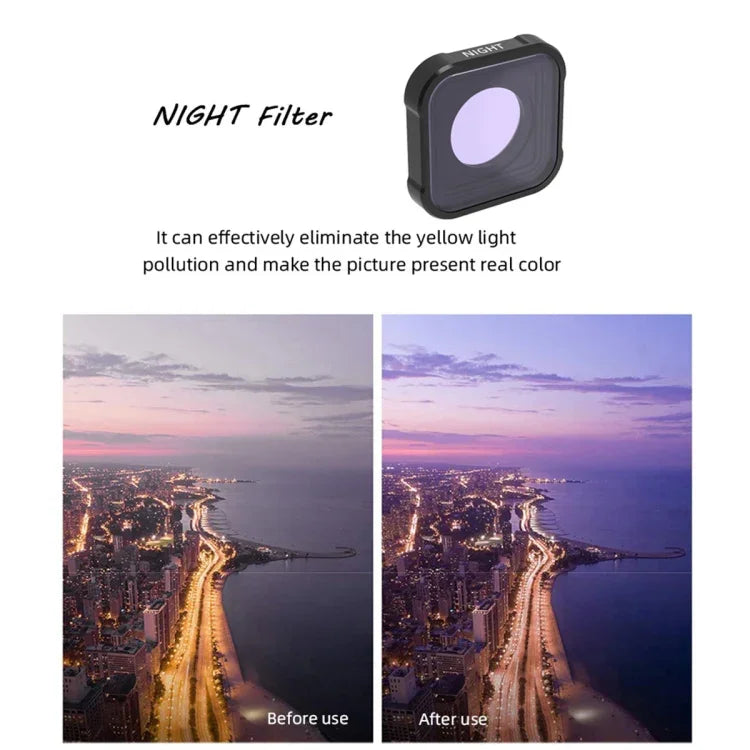 JSR KBシリーズ 夜間光害軽減レンズフィルター GoPro HERO13 Black /12 Black /11 Black /10 Black /9 Black 用、夜間
