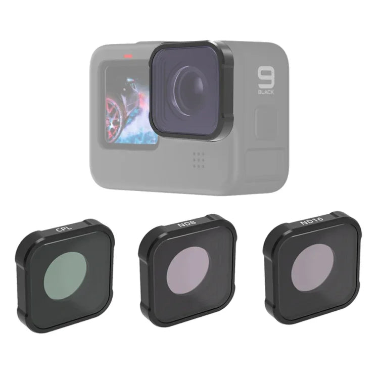 JSR KBシリーズ CPL+ND8+ND16 レンズフィルター GoPro HERO13 Black /12 Black /11 Black /10 Black /9 Black 用、3-in-1