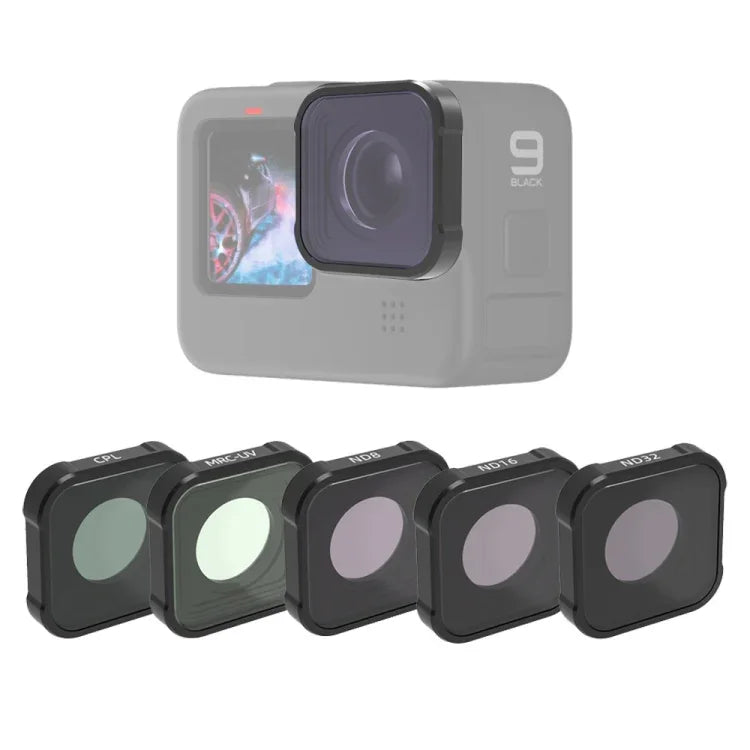 JSR KBシリーズ MCUV+CPL+ND8+ND16+ND32 レンズフィルター GoPro HERO13 Black /12 Black /11 Black /10 Black /9 Black 用、5-in-1